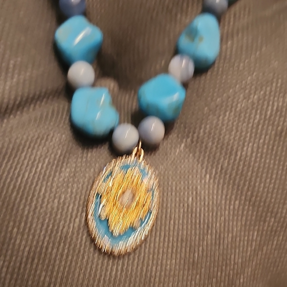 Handcrafted Turquoise Oasis Necklace - Picture 4 of 5
